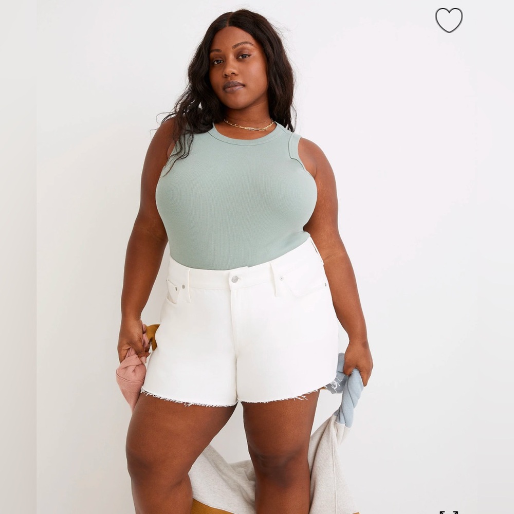 NWT Madewell Relaxed Denim Shorts in Tile White
